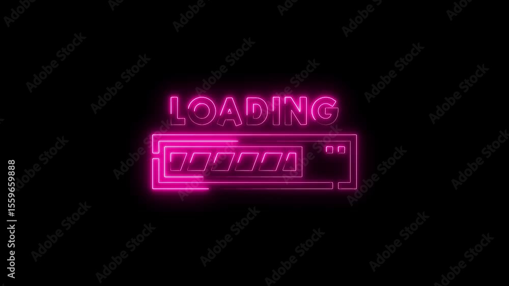 Aufkleber vibrant pink loading bar animation on black background for websites and applications