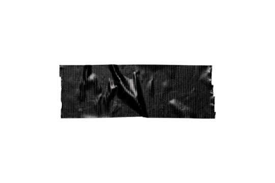 black torn wrinkled tape isolated transparent png background,Design template or mockup.design element