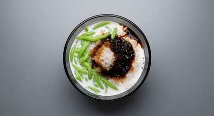 Delicious Cendol Dessert Creamy Coconut Milk, Pandan Jelly, and Sweet Palm Sugar
