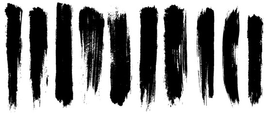Grunge Paint Roller . Vector brush Stroke . Distressed banner . Black stripes isolated. paintbrush edge collection . Modern Textured shape . Dry border in Black .