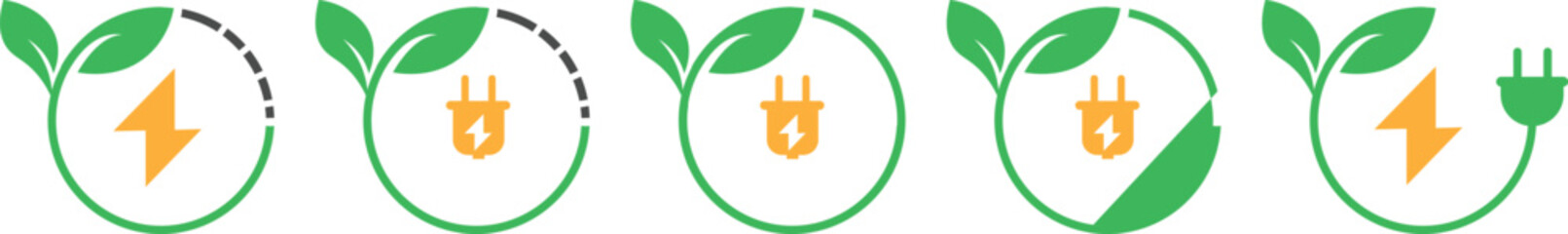 Eco Friendly Renewable Energy Icon – Green Power and Energy Saving Vector Illustration