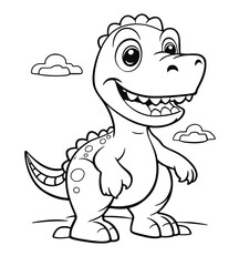 Cute dinosaur coloring page