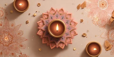 diwali day concept background. AI Generated. High quality