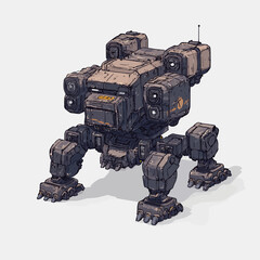 Modern robot on white 