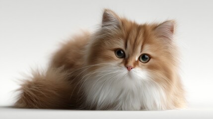 Adorable fluffy cat with striking eyes, perfect for pet lovers and animal enthusiasts.