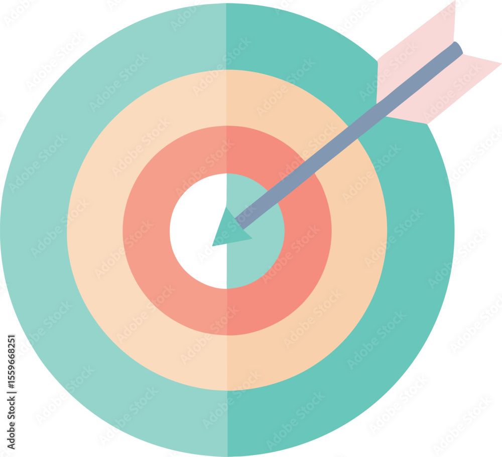 Poster target with arrow icon – minimal flat vector for goal achievement ui