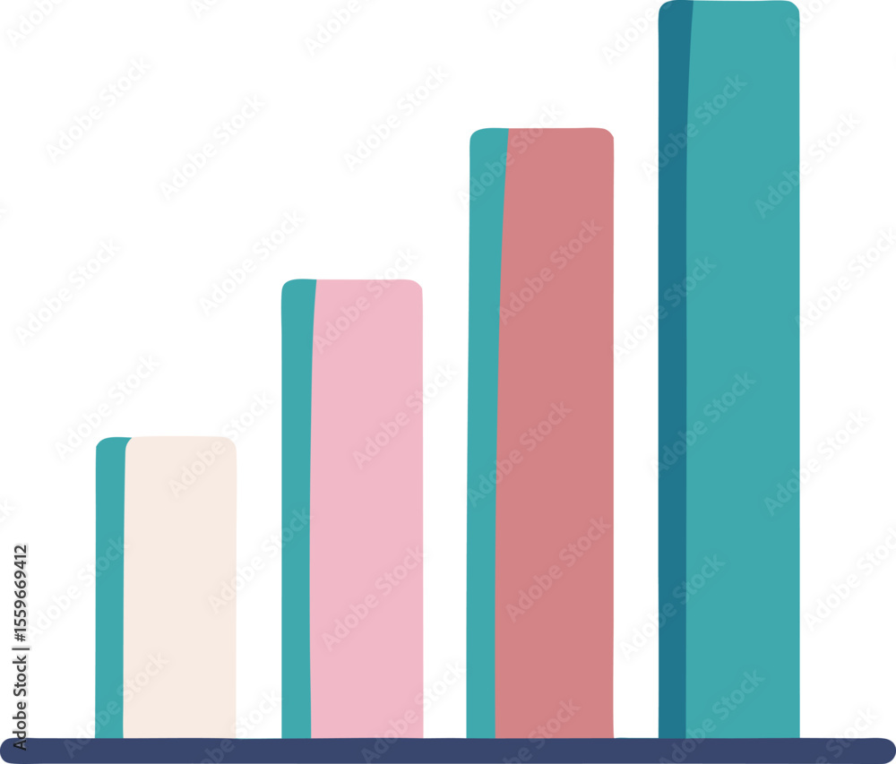 Poster bar chart: growth & pastel
