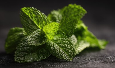Close-up of fresh mint leaves