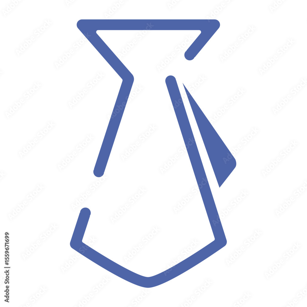 Poster modern tie outline in blue with geometric design and a sharp triangular accent for professional styl