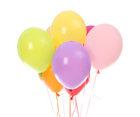 Colorful air balloons on white background