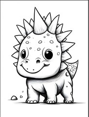 Fototapeta premium Cute dinosaur coloring page
