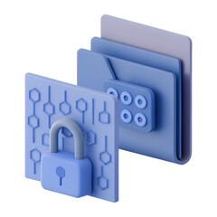Data privacy icon with a folder and lock, rendered in simple line art on a light blue background