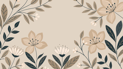 Elegant Floral Line Art and Botanical Background Vector Collection