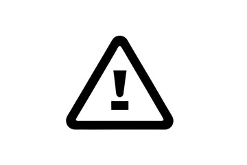 A black and white image of a warning sign with an exclamation point inside a triangle shape outline created with generated ai