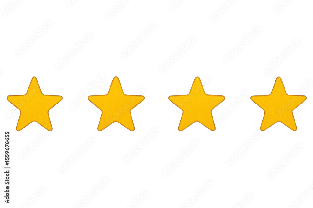 Poster four gold stars arranged in a horizontal line against a solid black background image display created