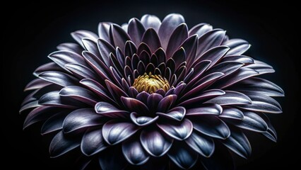 Dark Purple Flower Blossom on Black