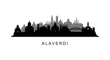 Naklejka premium Alaverdi Armenia Skyline Silhouette Vector.
