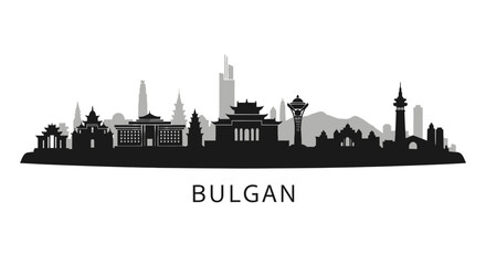 Fototapeta premium Bulgan city skyline silhouette with vector.