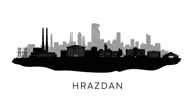 Hrazdan City Silhouette.