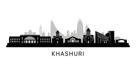 Fototapeta premium Khashuri Skyline Cityscape Vector Illustration.