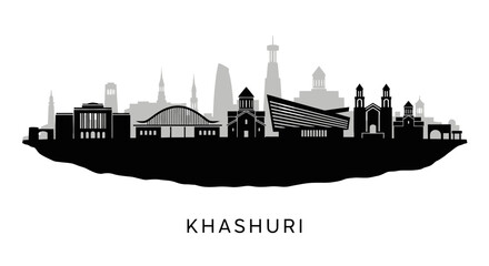 Obraz premium Khashuri Skyline Georgia Silhouette.