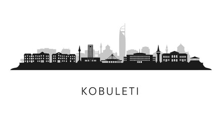 Kobuleti with Georgia Skyline Silhouette.