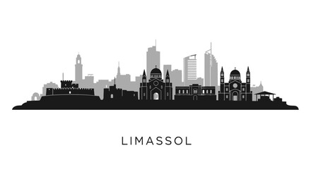 Obraz premium Limassol Cyprus Cityscape Silhouette Skyline.