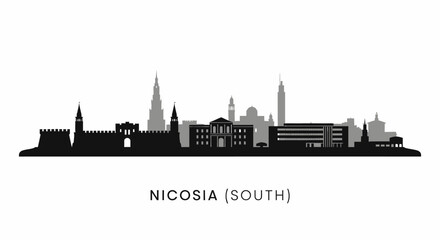 Fototapeta premium Nicosia skyline with Cyprus Cityscape silhouette.
