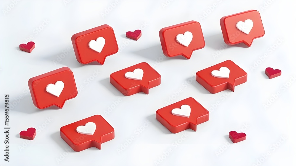Fototapete a 3d concept of communication with red computer keyboard buttons or cube pieces spelling the word an