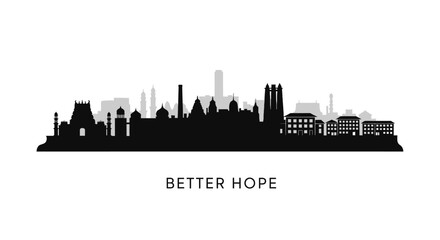 Obraz premium City Skyline Silhouette Vector cityscape.