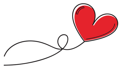 Heart Balloon Doodle Set – Whimsical Love & Flight Illustrations