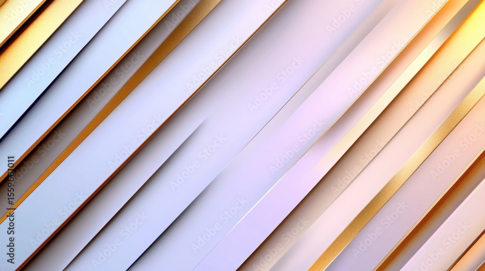 Poster soft pastel layers combine with golden strips in this abstract background, creating a visually appea