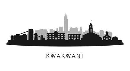Obraz premium Kwakwani Skyline Guyana Cityscape Silhouette.