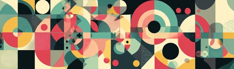 Obraz premium Abstract geometric pattern design in retro style. Vector illustration. High quality