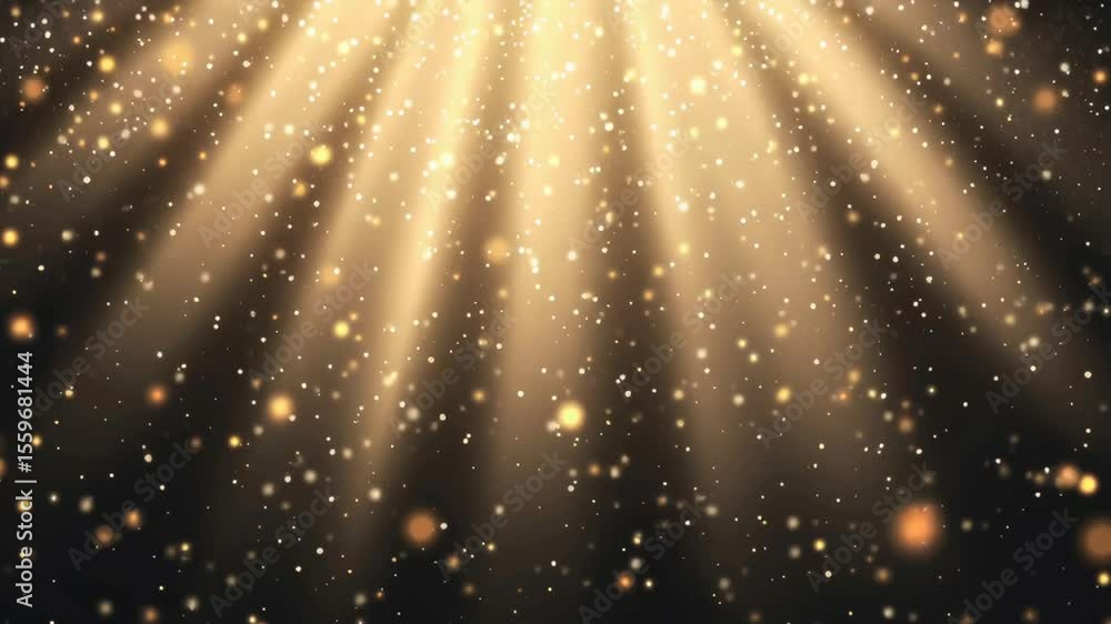 Aufkleber a bright light shining on a dark background with a lot of sparkles. the light is coming from the top