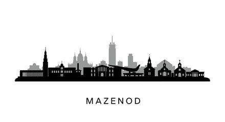 Naklejka premium Mazenod Lesotho Skyline Silhouette Vector.