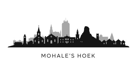 Fototapeta premium Mohales Hoek Skyline with Lesotho, and Black Silhouette.
