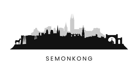 Naklejka premium Semenokong Lesotho Skyline Black Silhouette.
