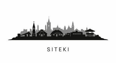 Fototapeta premium Siteki city silhouette with vector skyline, and cityscape.