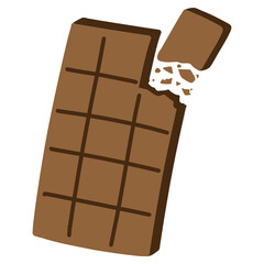 Hand drawn chocolate bar cartoon illustration 