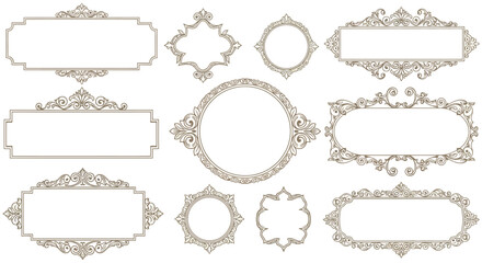 Ornate vintage frames vector illustration for elegant design and decoration