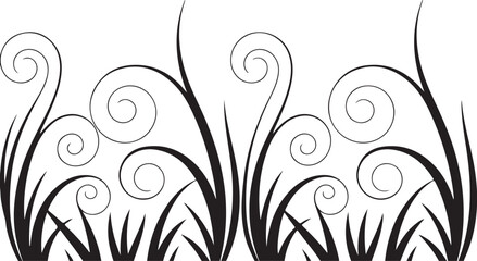 Black and White Nature Elements &ndash; Grass and Animals

