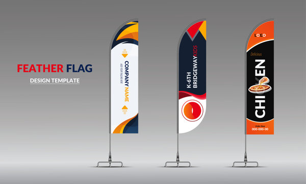 Corporate Business wave feather flag design