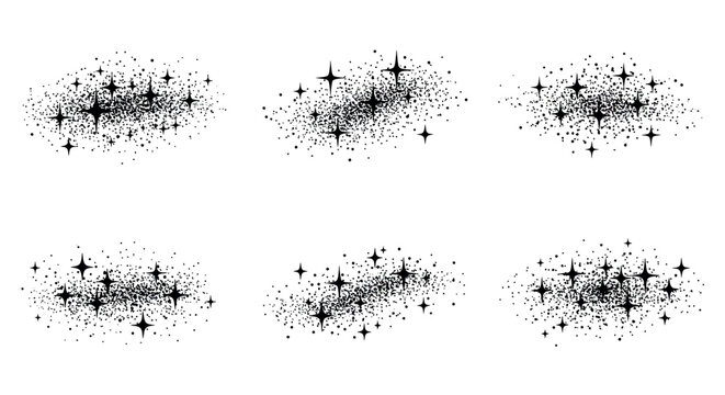 Abstract cosmic vector illustration: stellar dust clusters for design, poster, and space theme