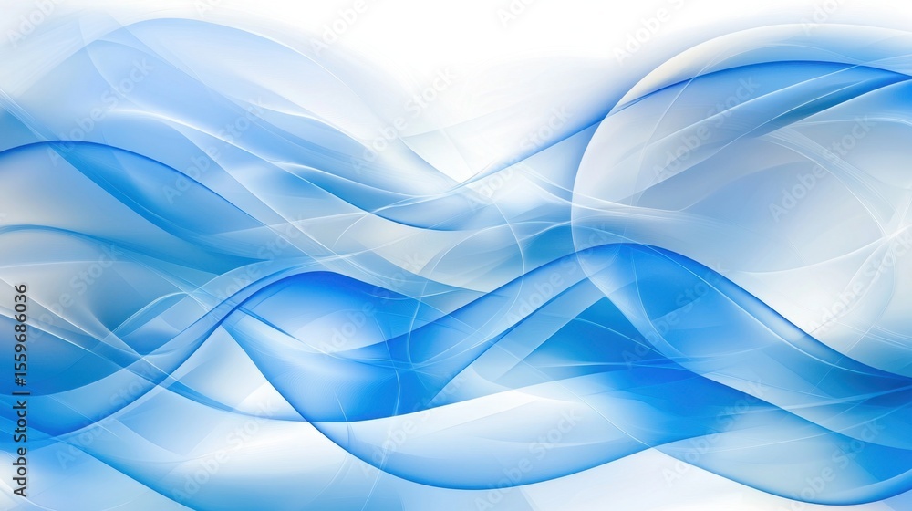 Poster abstract fluid blue wave pattern with light and transparency effects