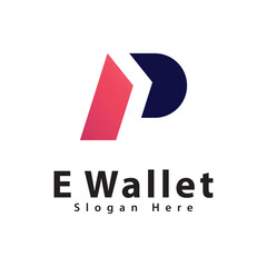 E wallet logo symbol vector design template