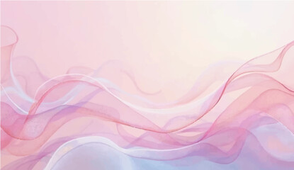 abstract Pink smoke flowing on soft white background with smooth wave patterns and gentle light effects