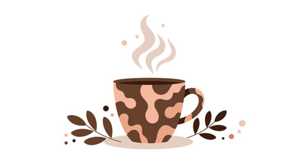 Obraz premium Abstract animal print coffee cup vector illustration - modern design for posters, cards, or decor