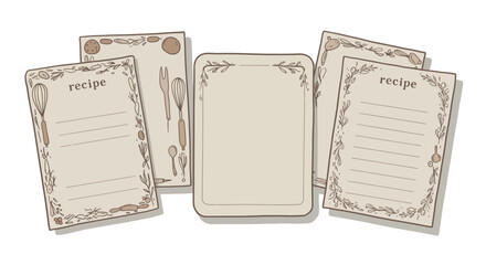 Vintage recipe card vector illustration for kitchen design in hand drawn style