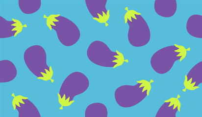 Cute eggplant pattern background vector design